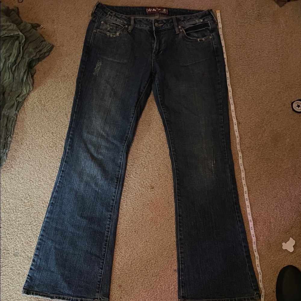 Classic Dark Blue Flare Jeans by Hint